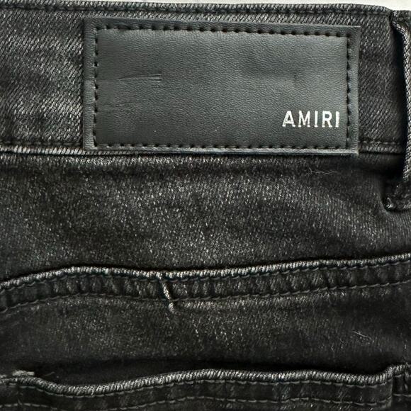 Amiri Black Paint Drop Core Logo Jeans Size 0/30 Distressed NEW MSRP $1,300 - Picture 9 of 13